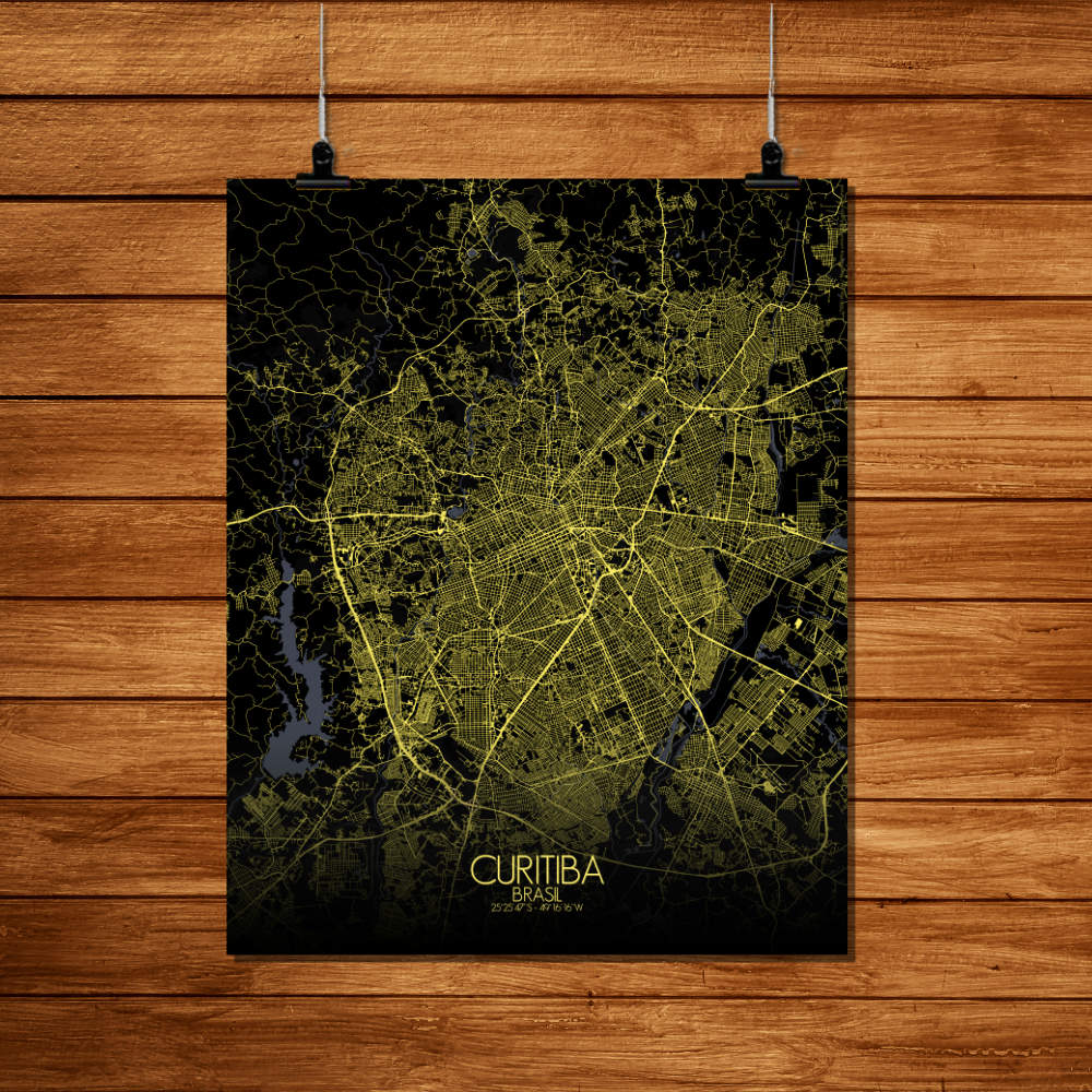 Mapospheres Curitiba Night Design full page design poster city map