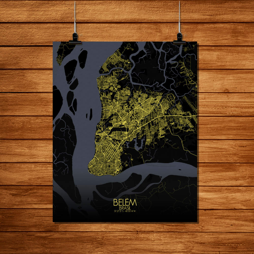 Mapospheres Belem Night Design full page design poster city map