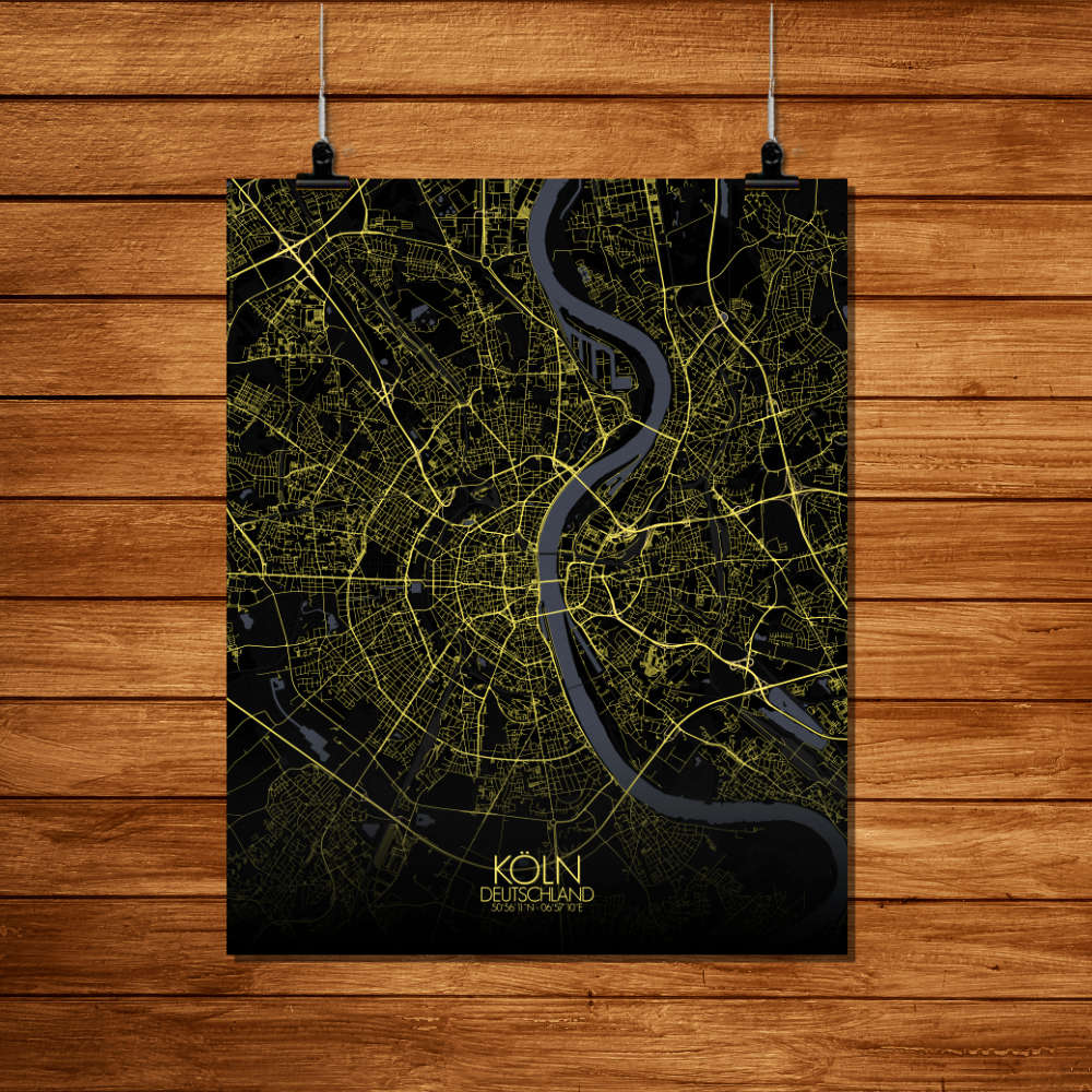 Mapospheres Cologne Night Design full page design poster city map