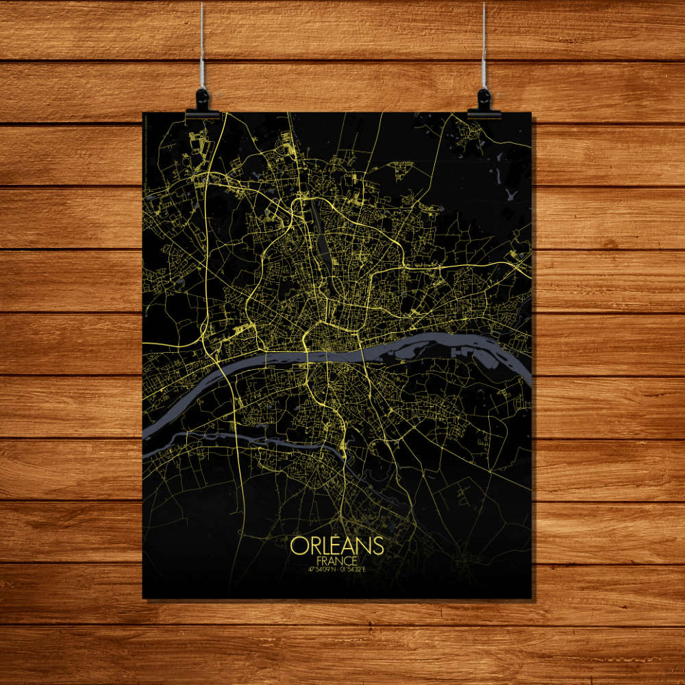 Mapospheres Orleans Night Design full page design poster city map