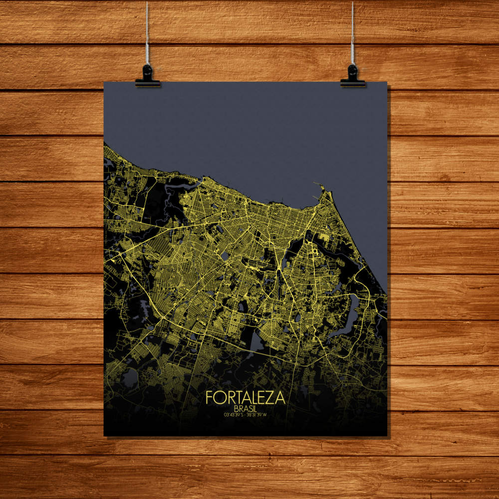 Mapospheres Fortaleza Night Design full page design poster city map