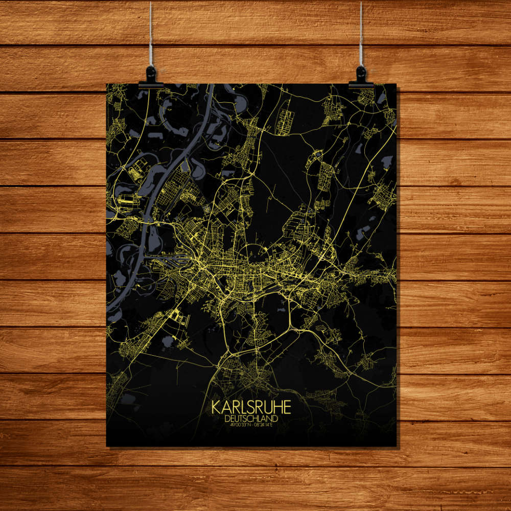 Mapospheres Karlsruhe Night Design full page design poster city map