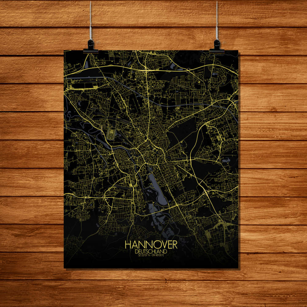 Mapospheres Hanover Night Design full page design poster city map