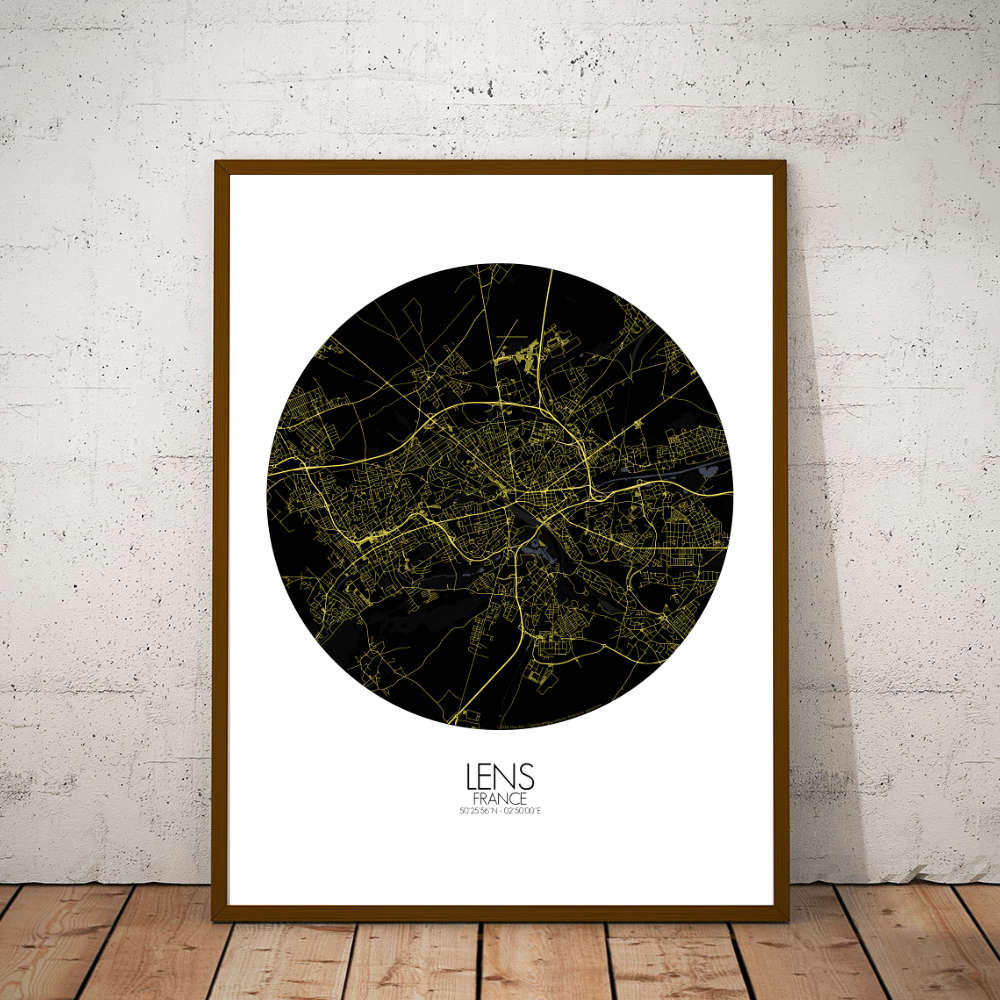 Mapospheres Lens Night round shape design poster city map