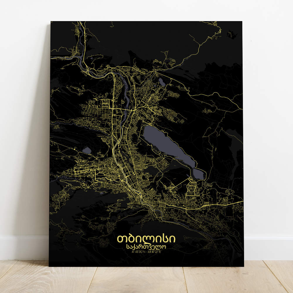 Mapospheres Tbilisi Night Design full page design canvas city map