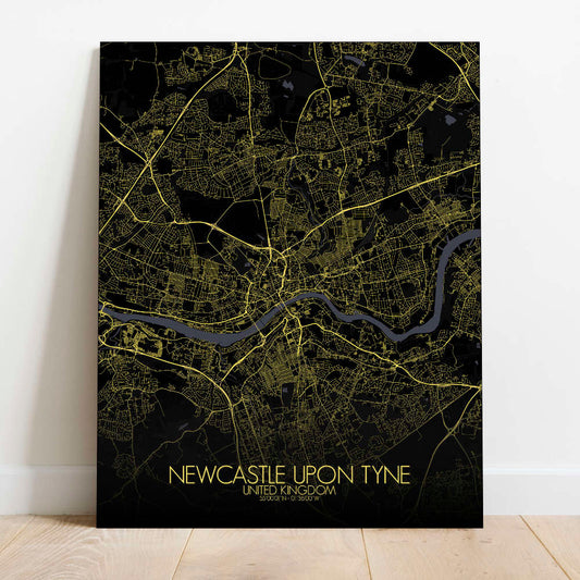 Mapospheres Newcastle Night Design full page design canvas city map