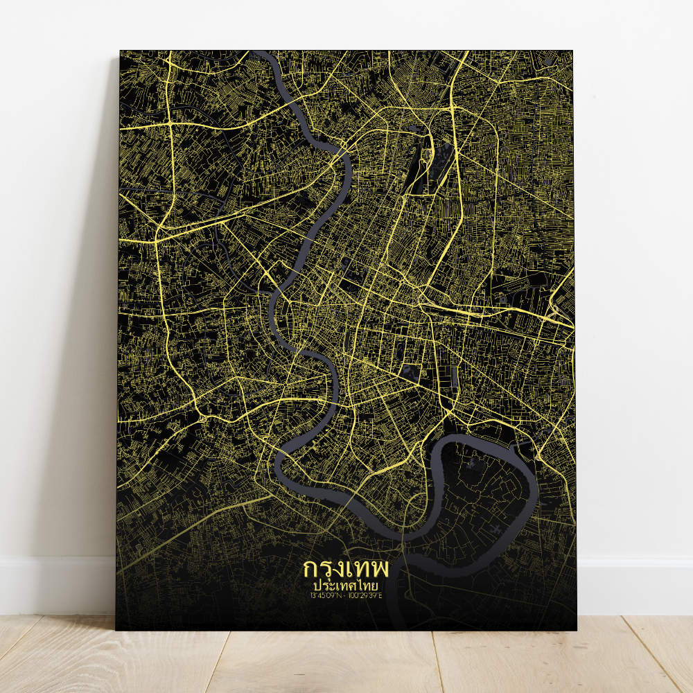 Mapospheres Bangkok Night Design full page design canvas city map