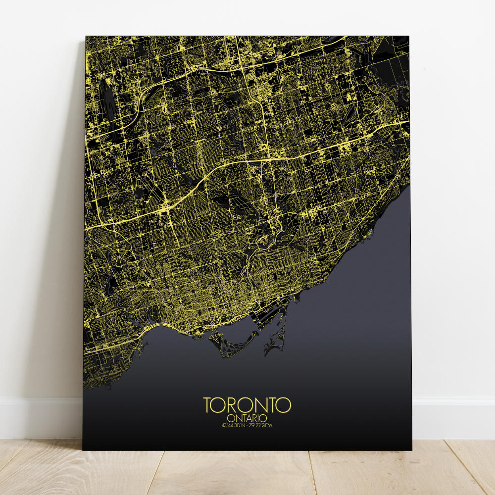 Mapospheres Toronto Night Design full page design canvas city map