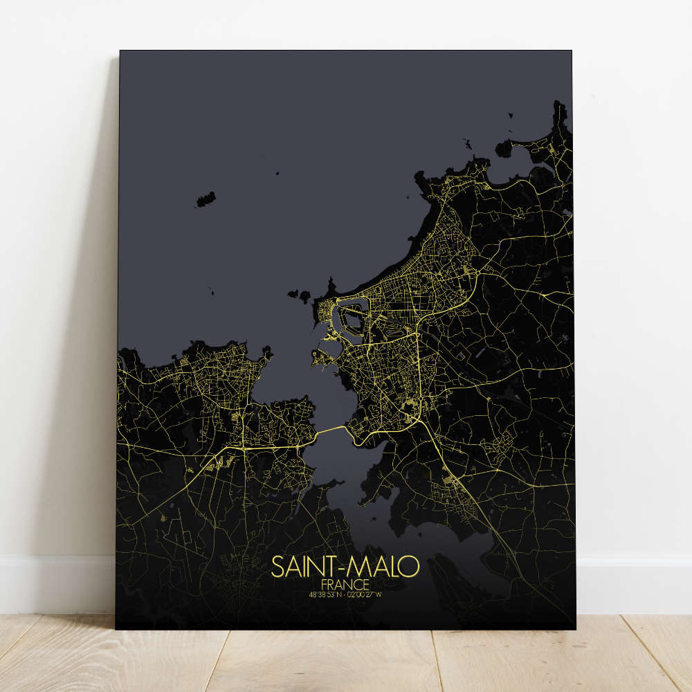 Mapospheres Saint Malo Night Design full page design canvas city map