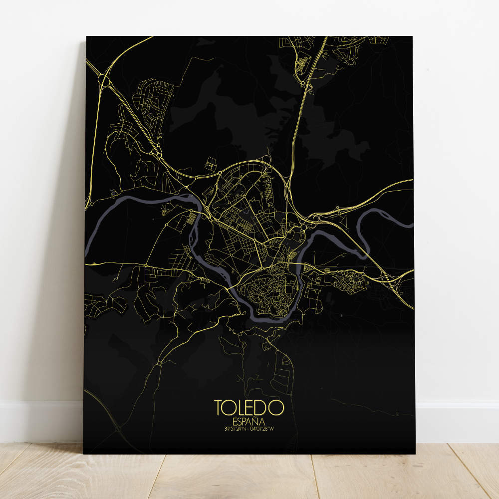 Mapospheres Toledo Night Design full page design canvas city map