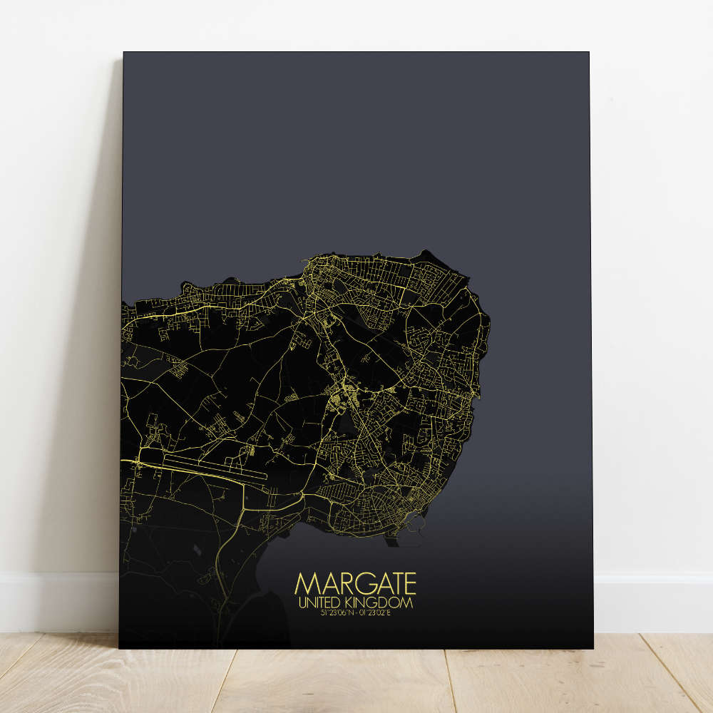 Mapospheres Margate Night Design full page design canvas city map