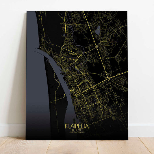 Mapospheres Klaipeda Night Design full page design canvas city map