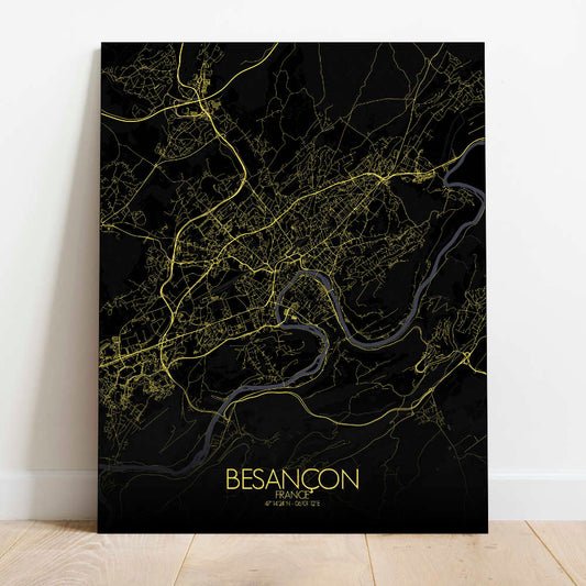 Mapospheres Besancon Night Design full page design canvas city map