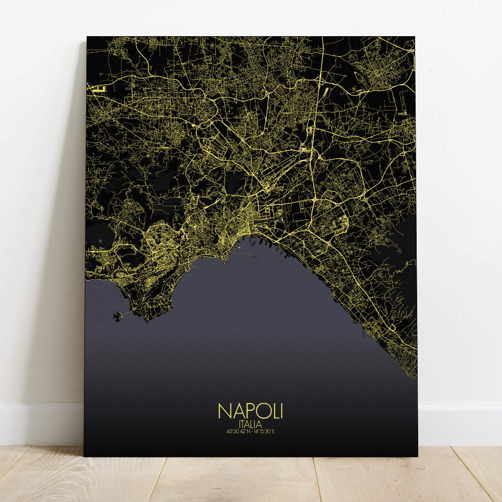 Mapospheres Naples Night Design full page design canvas city map