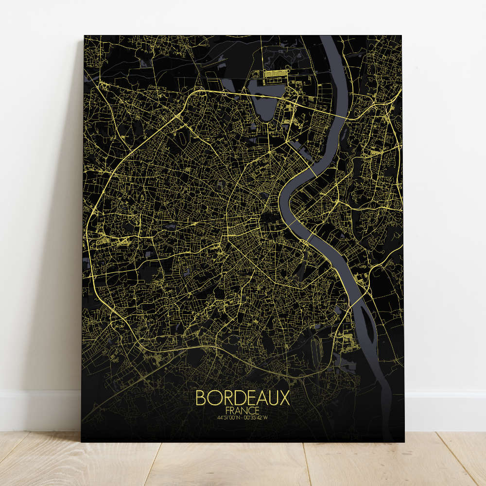 Mapospheres Bordeaux Night Design full page design canvas city map