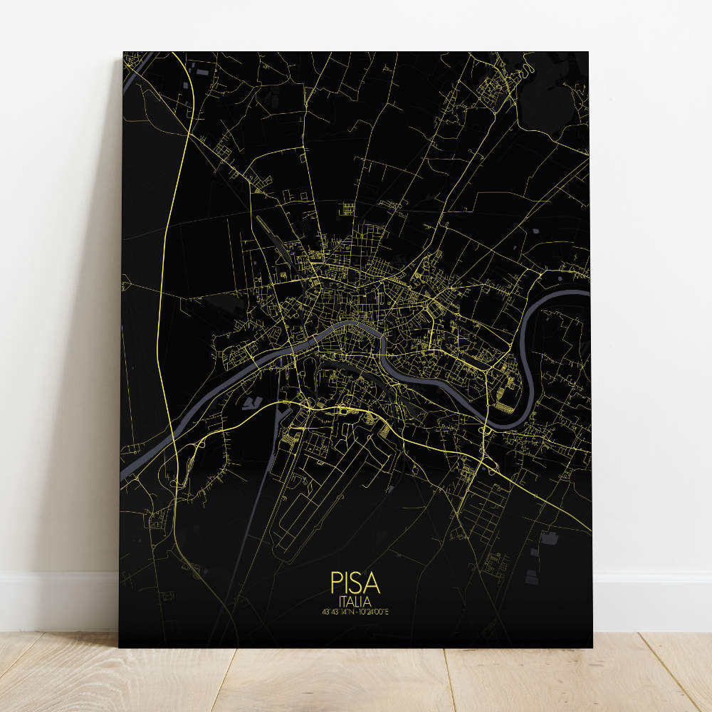 Mapospheres Pisa Night Design full page design canvas city map