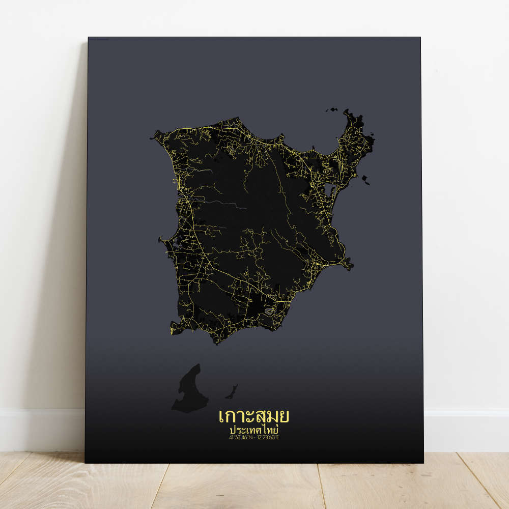 Mapospheres Koh Samui Night Design full page design canvas city map