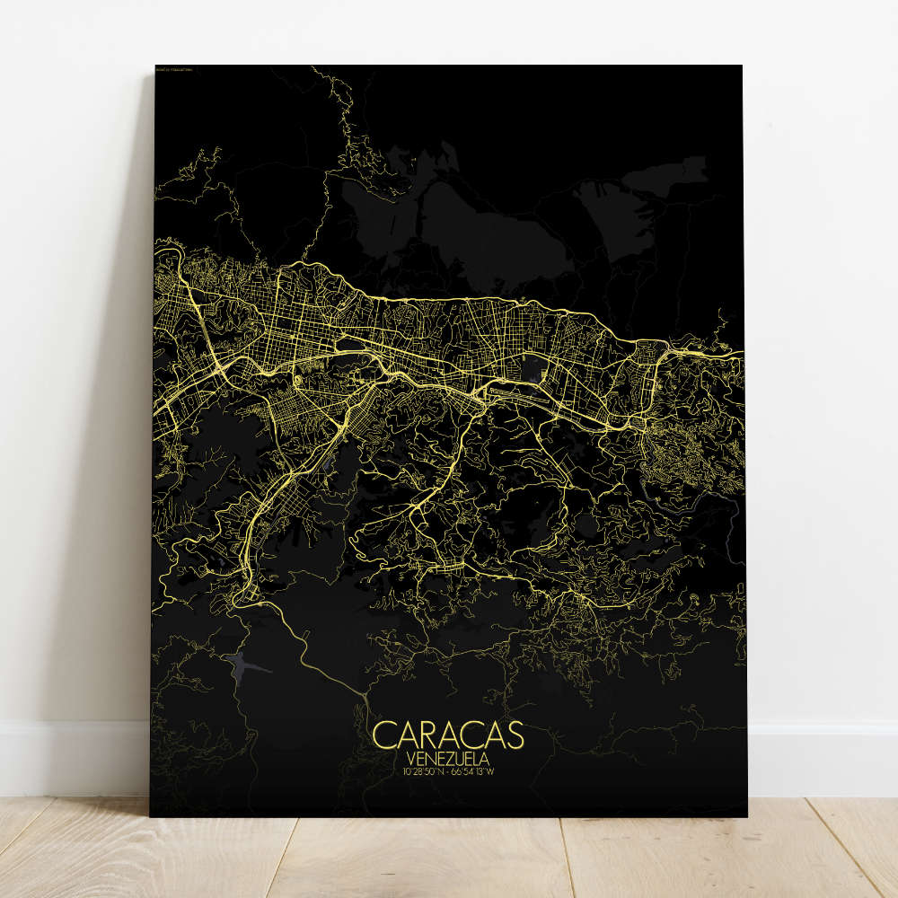 Mapospheres Caracas Night Design full page design canvas city map