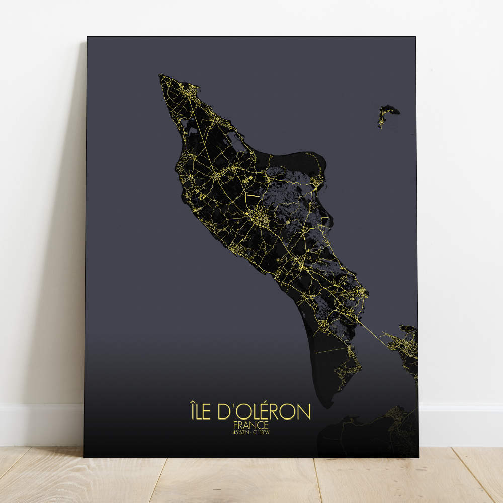 Mapospheres oleron Night Design full page design canvas city map