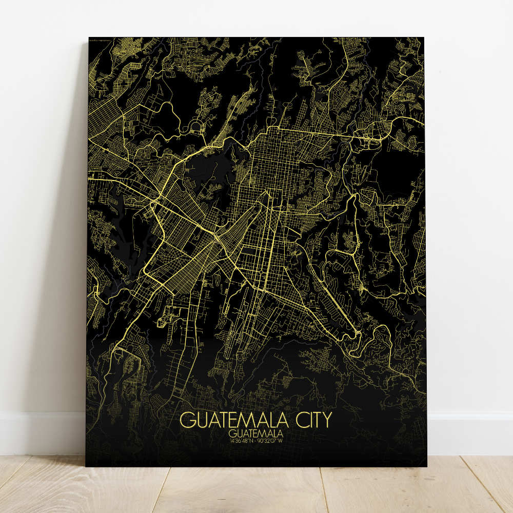 Mapospheres Guatemala Night Design full page design canvas city map