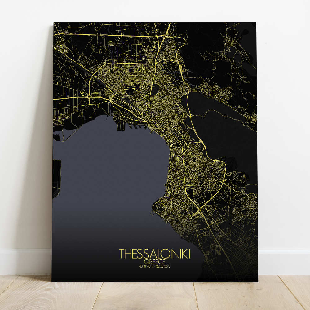 Mapospheres Thessaloniki Night Design full page design canvas city map