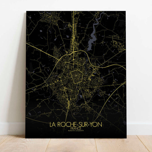 Mapospheres La Roche sur Yon Night Design full page design canvas city map