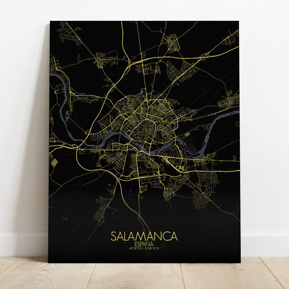 Mapospheres Salamanca Night Design full page design canvas city map