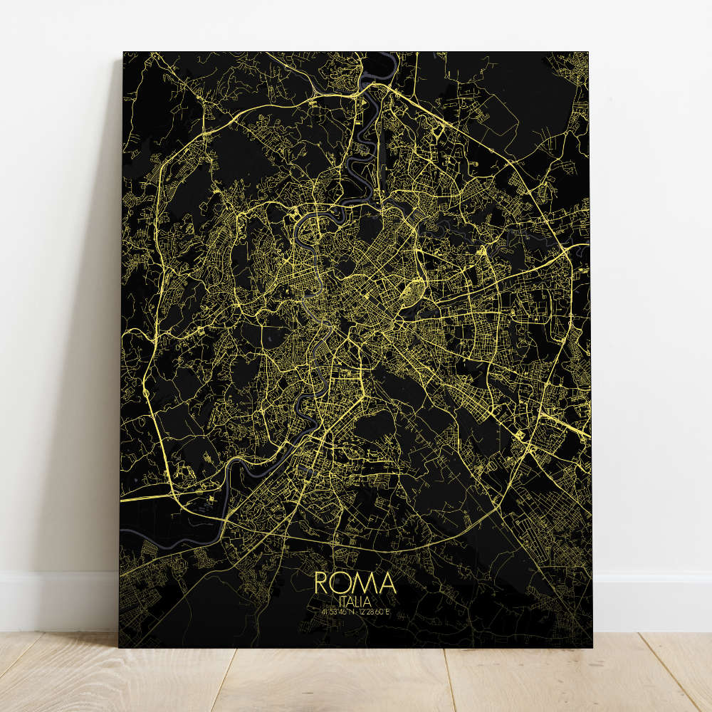 Mapospheres Rome Night Design full page design canvas city map