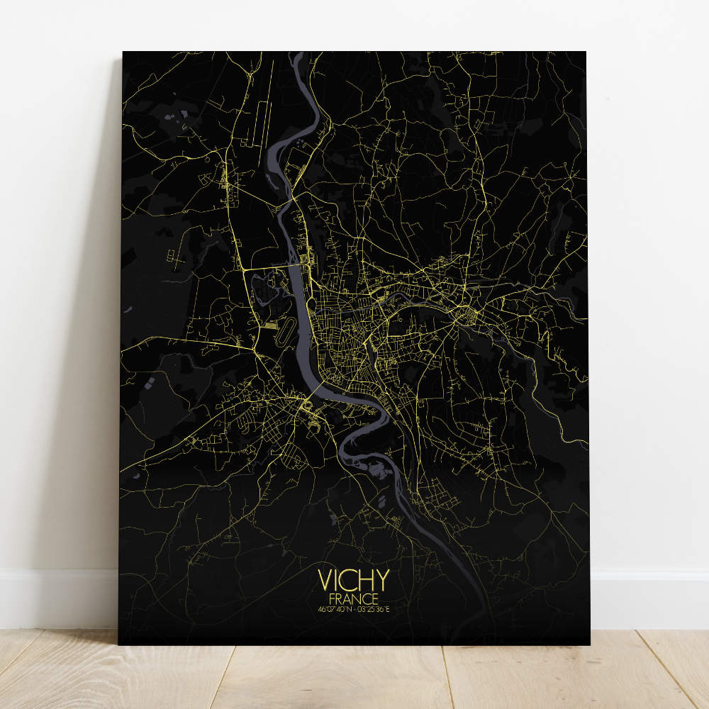 Mapospheres Vichy Night Design full page design canvas city map