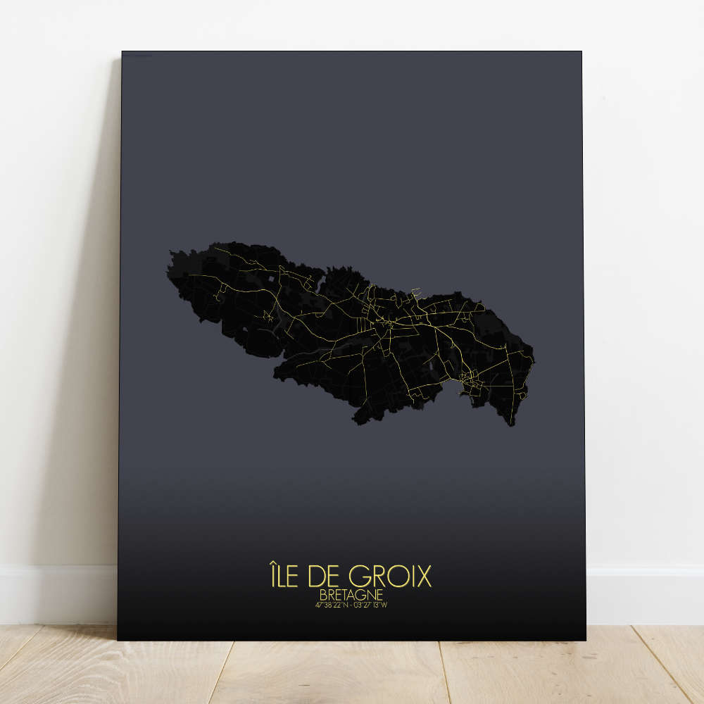 Mapospheres Groix Night Design full page design canvas city map