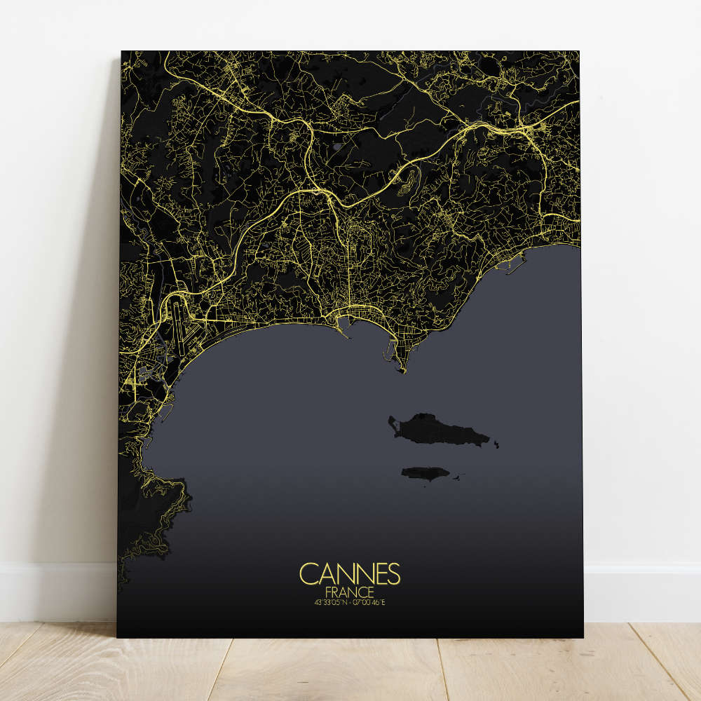 Mapospheres Cannes Night Design full page design canvas city map