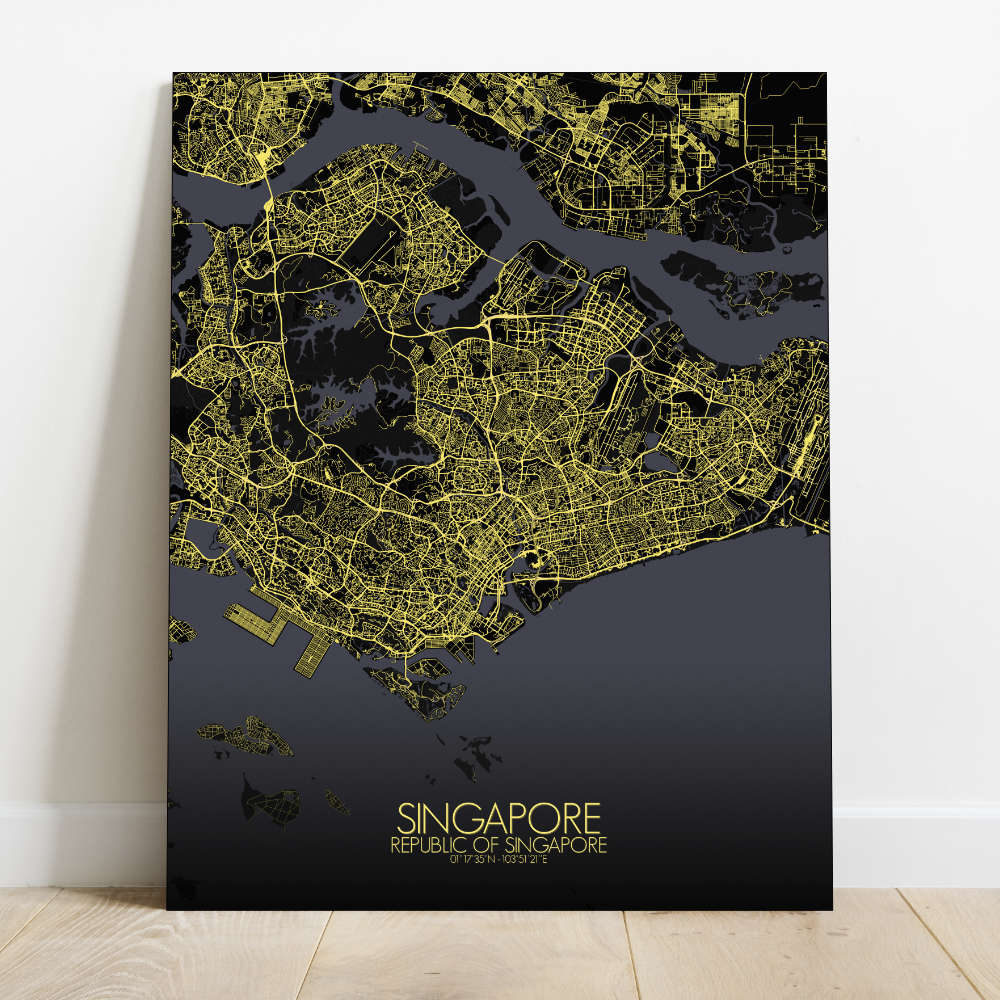 Mapospheres Siingapore Night Design full page design canvas city map