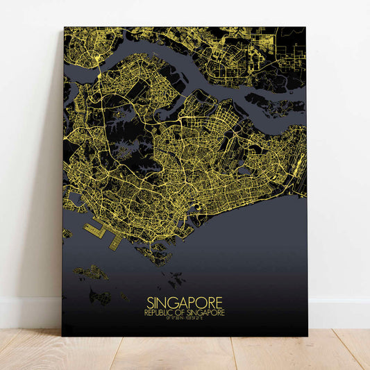 Mapospheres Siingapore Night Design full page design canvas city map