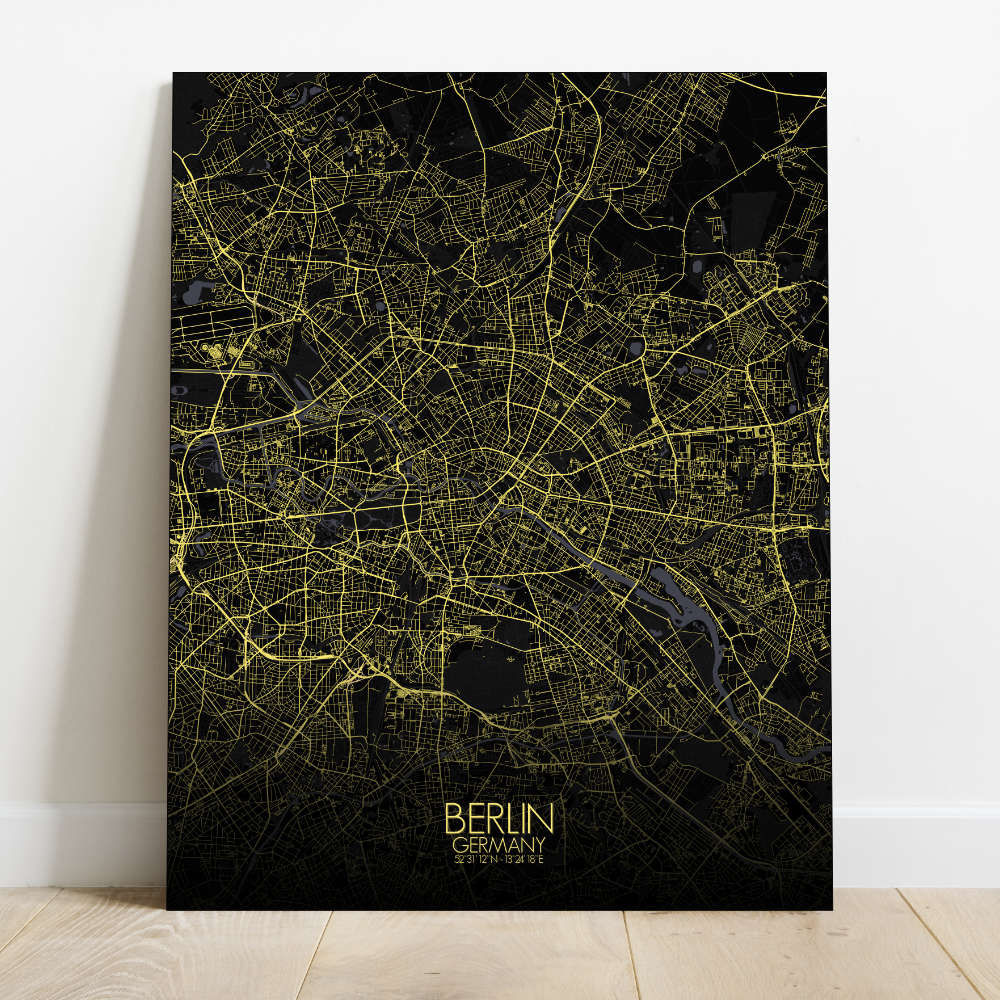 Mapospheres Berlin Night Design full page design canvas city map