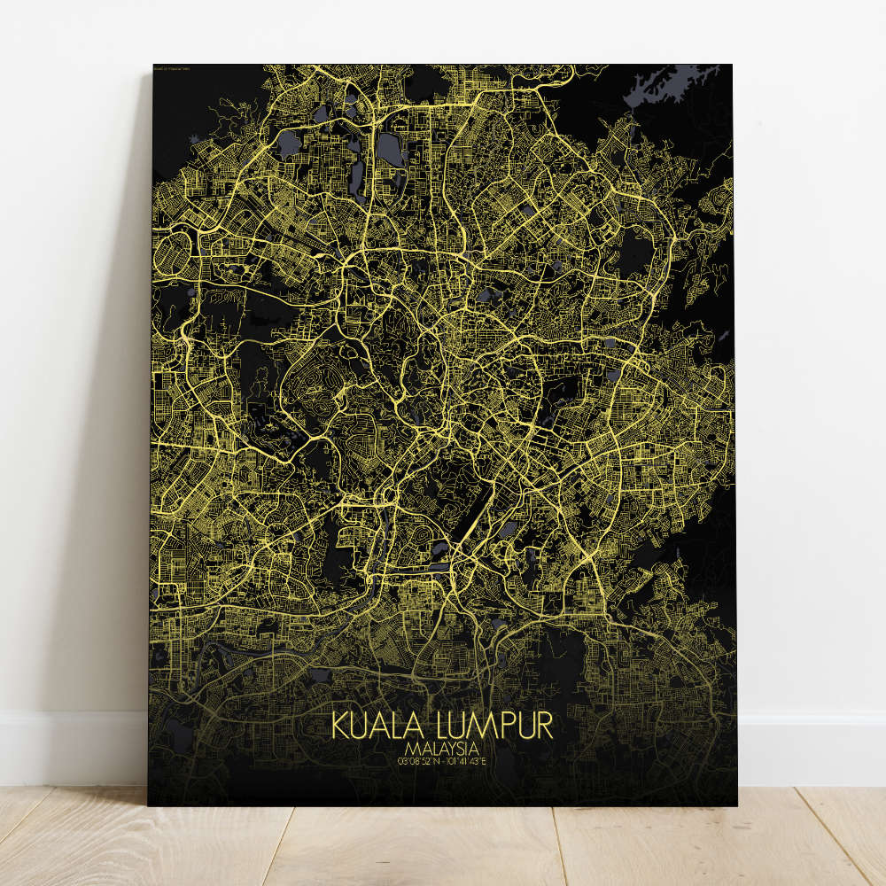 Mapospheres Kuala Lumpur KL Night Design full page design canvas city map