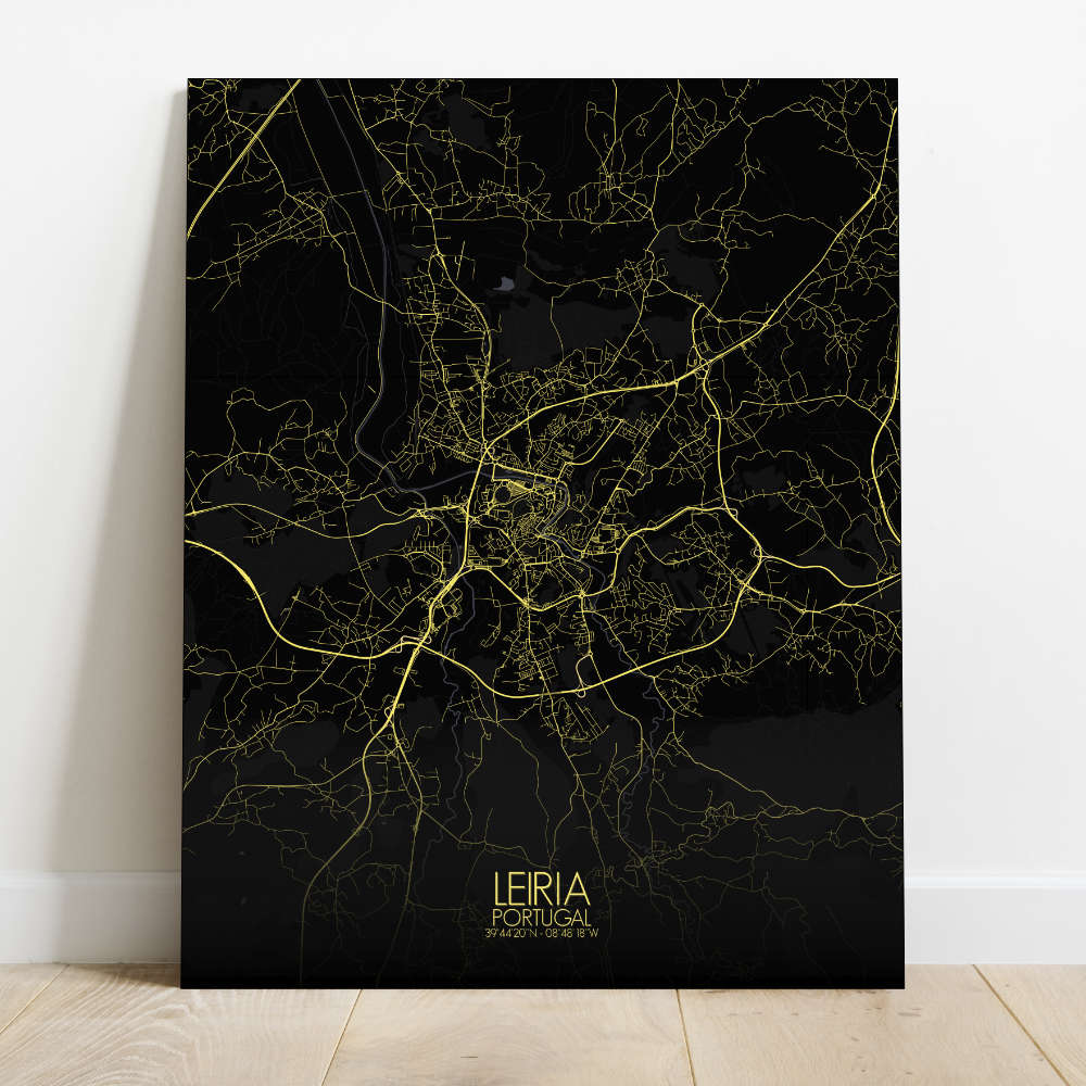 Mapospheres Leiria Night Design full page design canvas city map