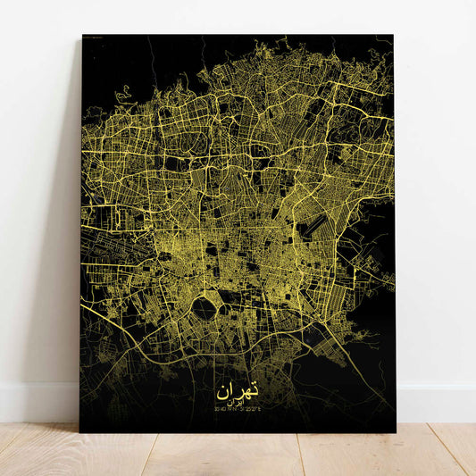 Mapospheres Tehran Night Design full page design canvas city map
