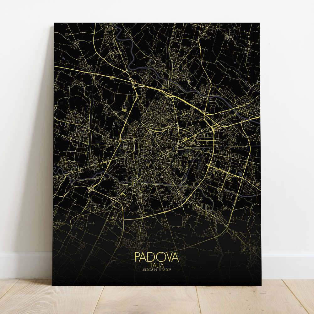 Mapospheres Padua Night Design full page design canvas city map