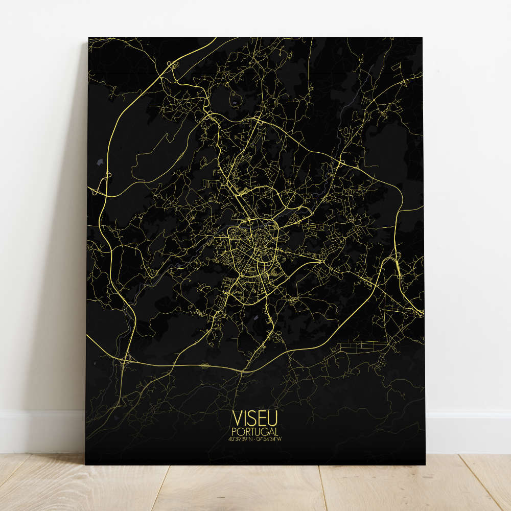 Mapospheres Viseu Night Design full page design canvas city map