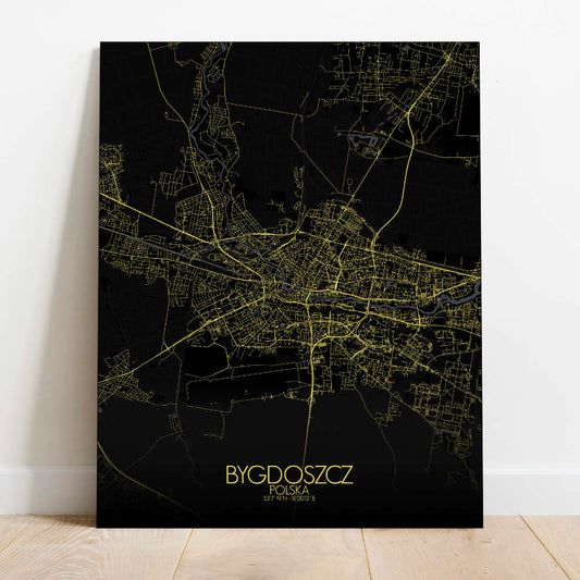 Mapospheres Bygdoszcz Night Design full page design canvas city map