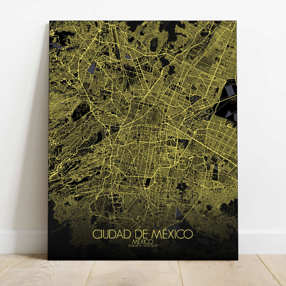 Mapospheres Mexico City Night Design full page design canvas city map
