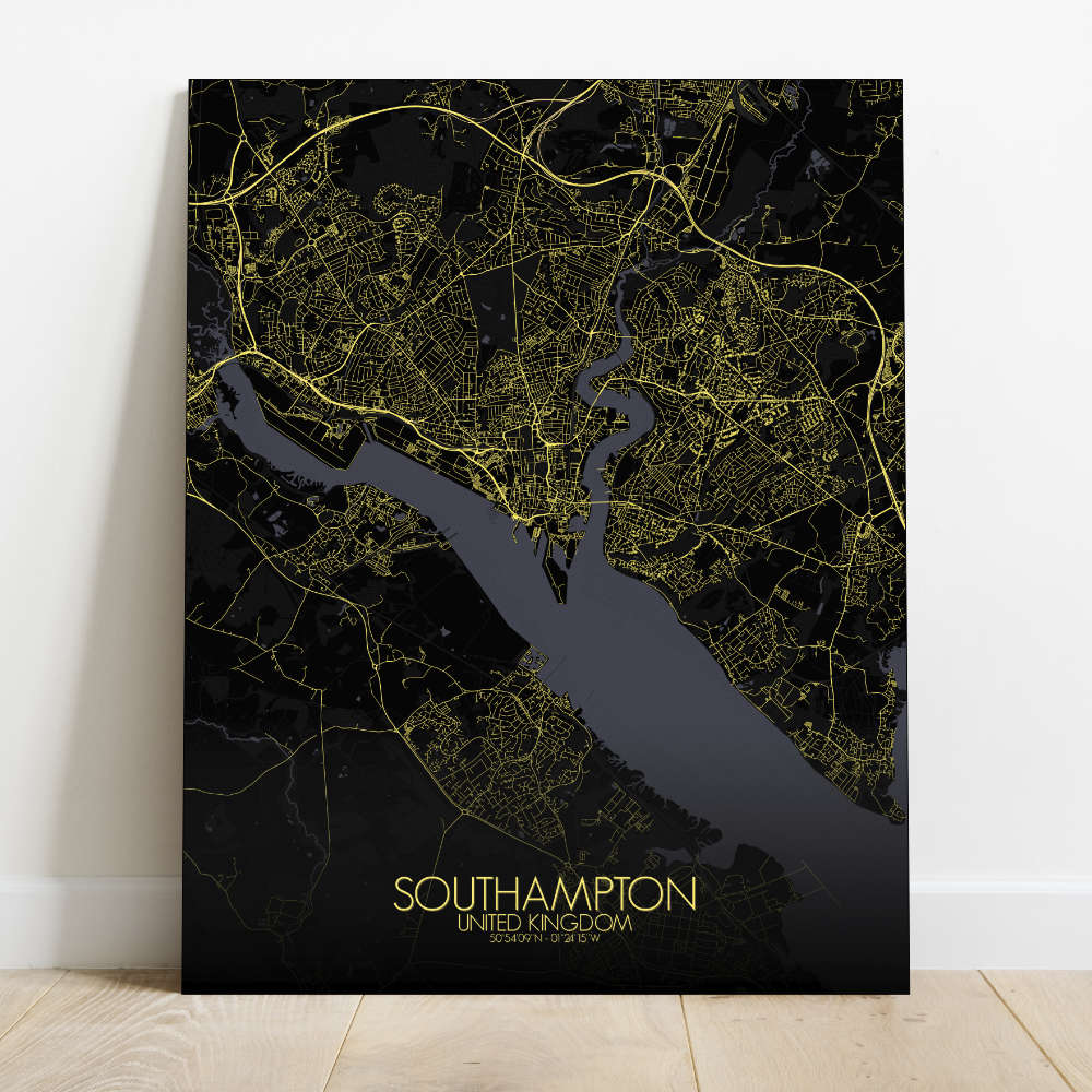 Mapospheres Southampton Night Design full page design canvas city map