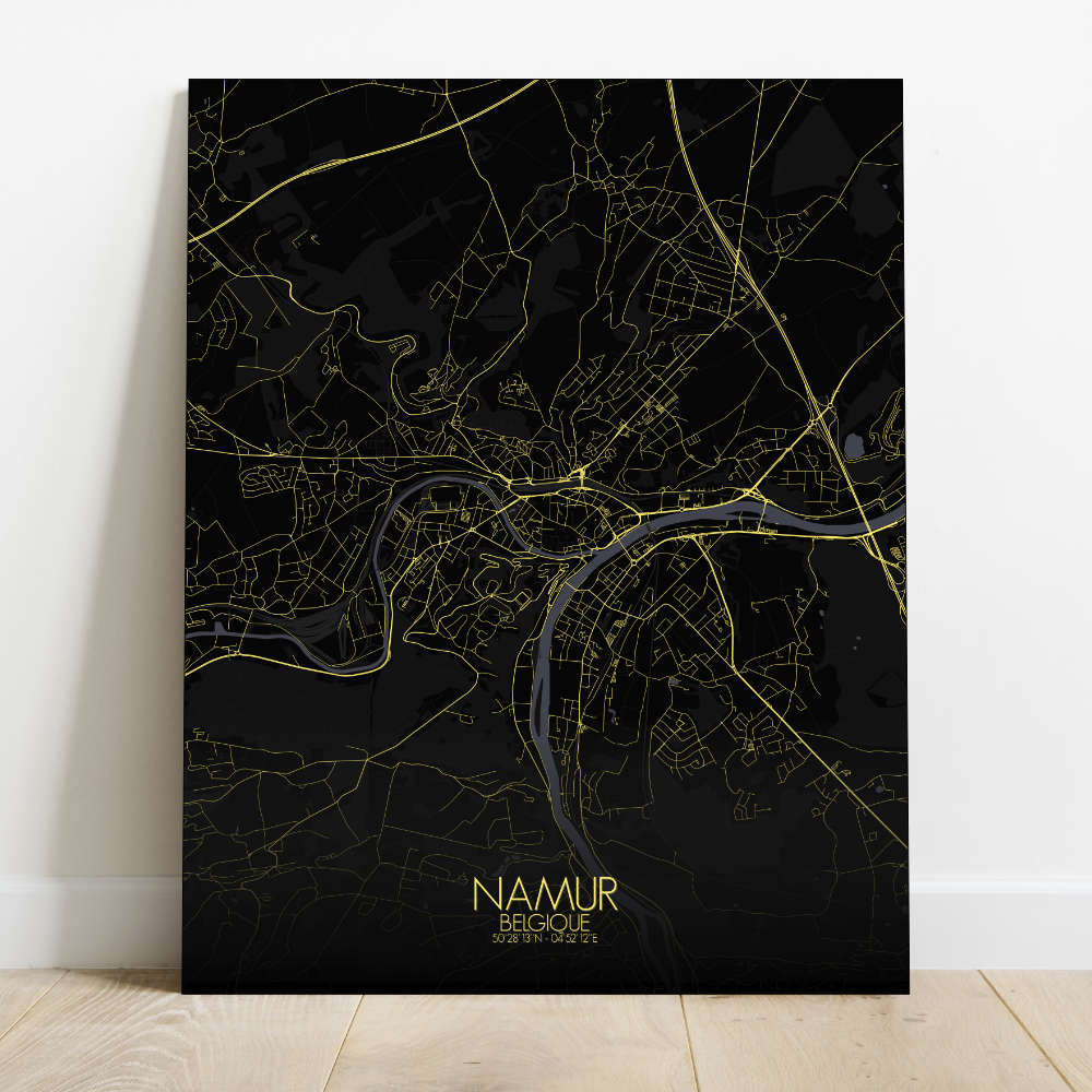 Mapospheres Namur Night Design full page design canvas city map