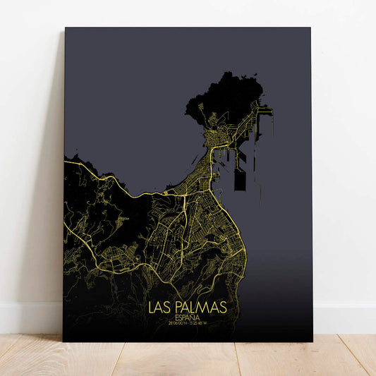 Mapospheres Las Palmas Night Design full page design canvas city map