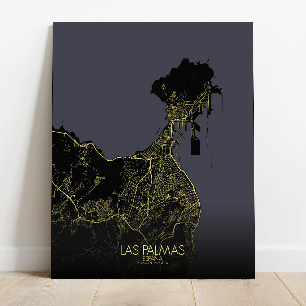 Mapospheres Las Palmas Night Design full page design canvas city map