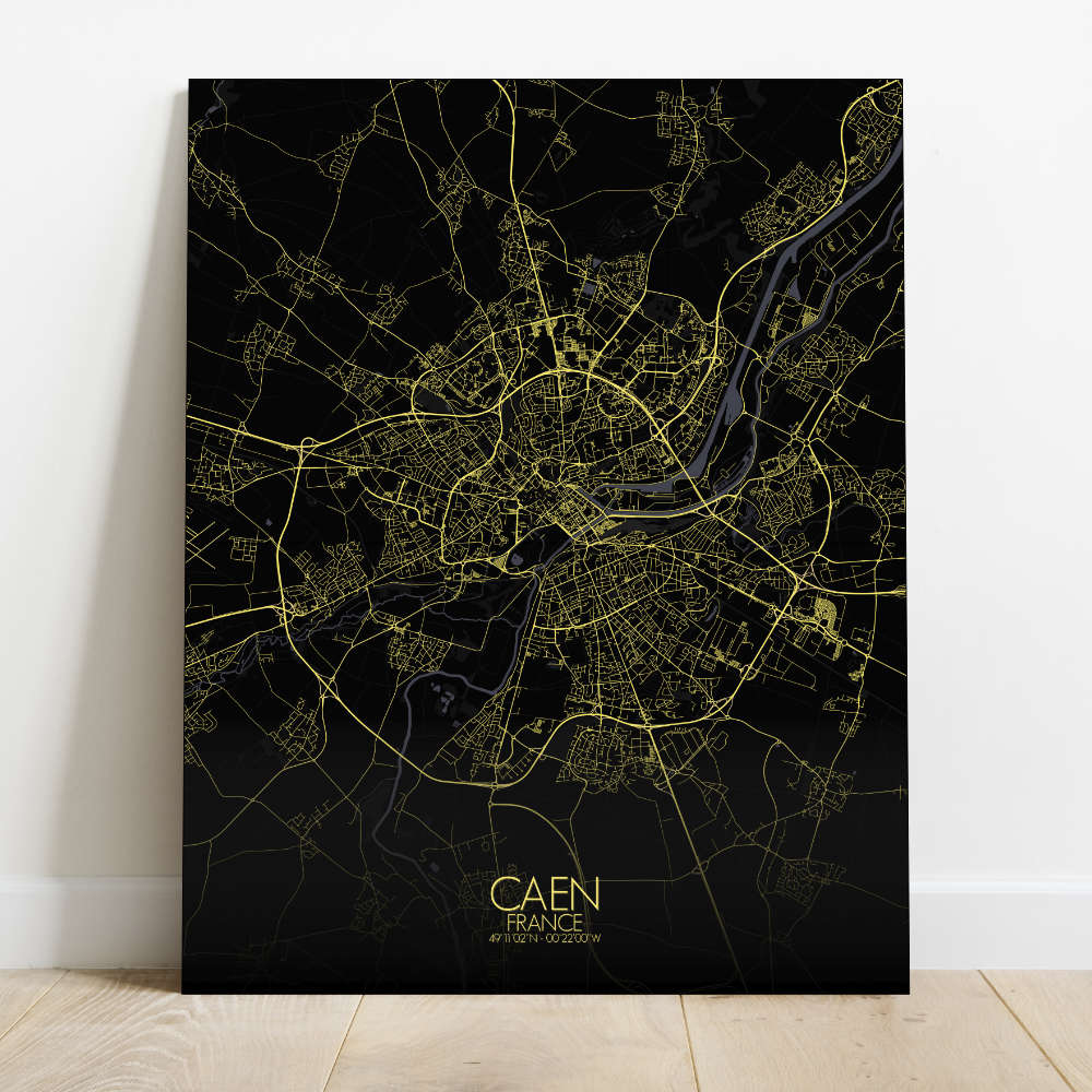 Mapospheres Caen Night Design full page design canvas city map