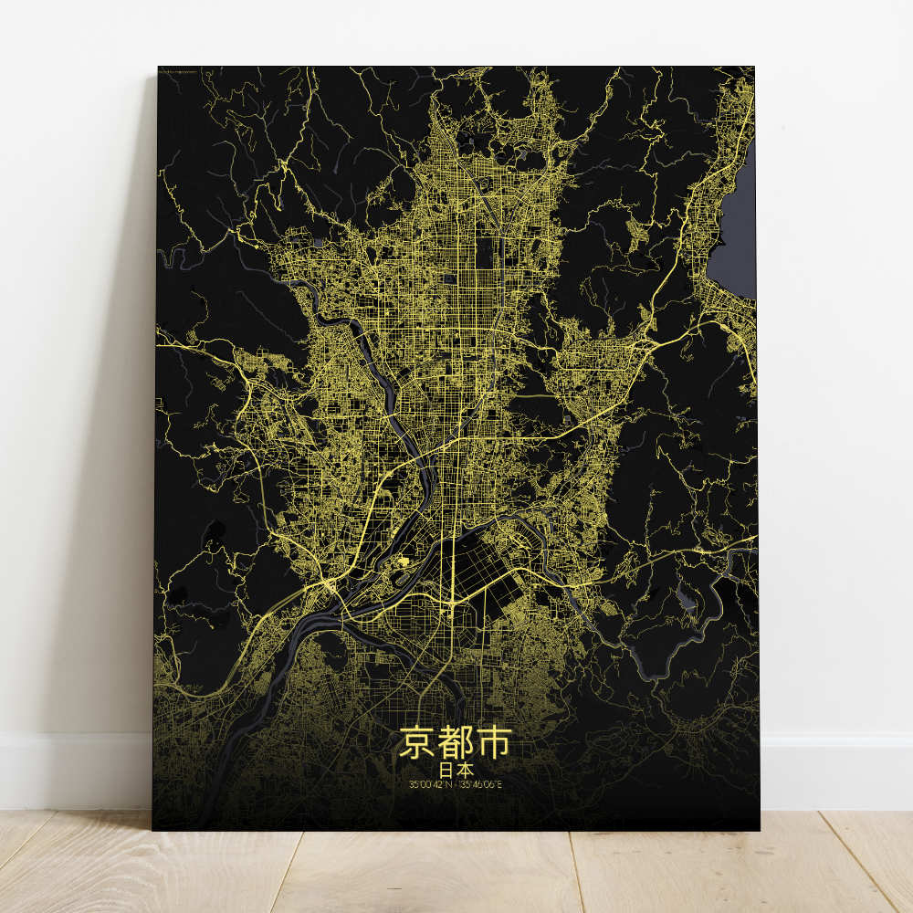 Mapospheres Kyoto Night Design full page design canvas city map