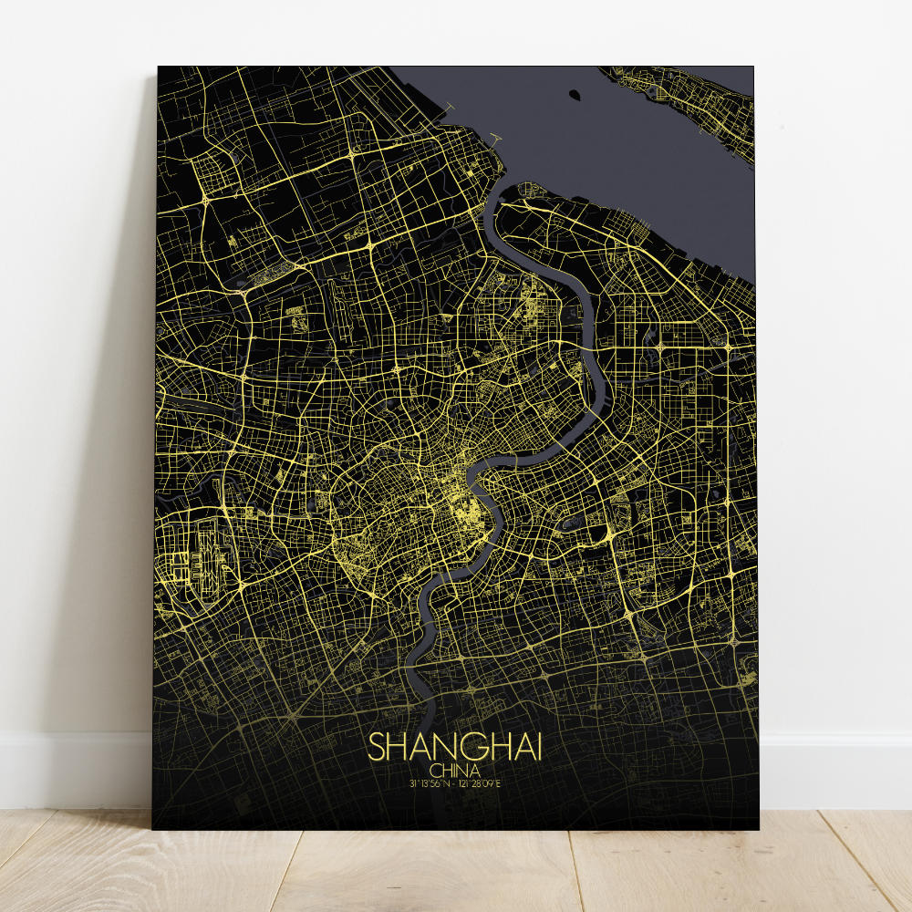 Mapospheres Shanghai Night Design full page design canvas city map