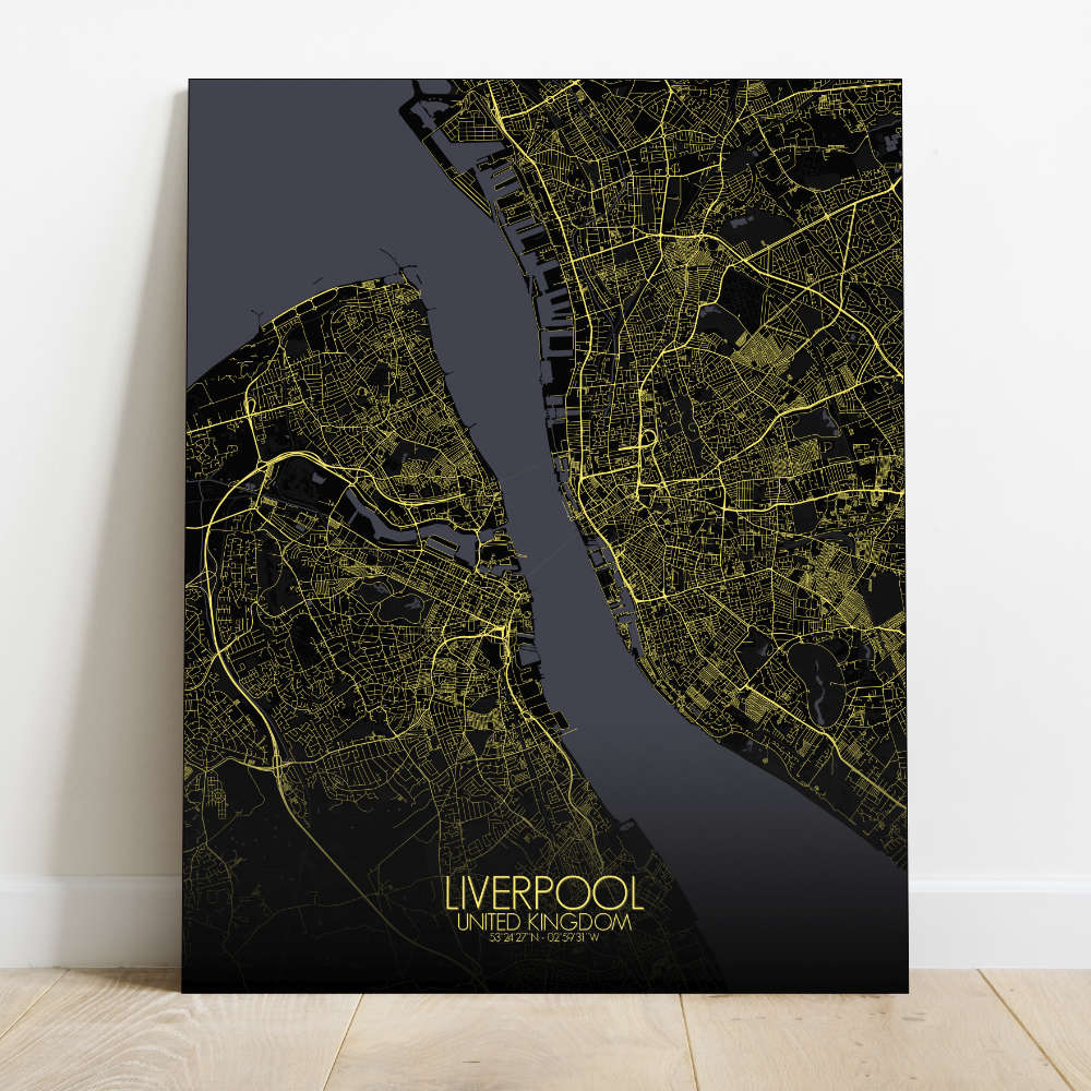 Mapospheres Liverpool Night Design full page design canvas city map