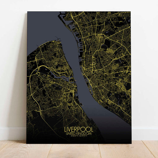 Mapospheres Liverpool Night Design full page design canvas city map